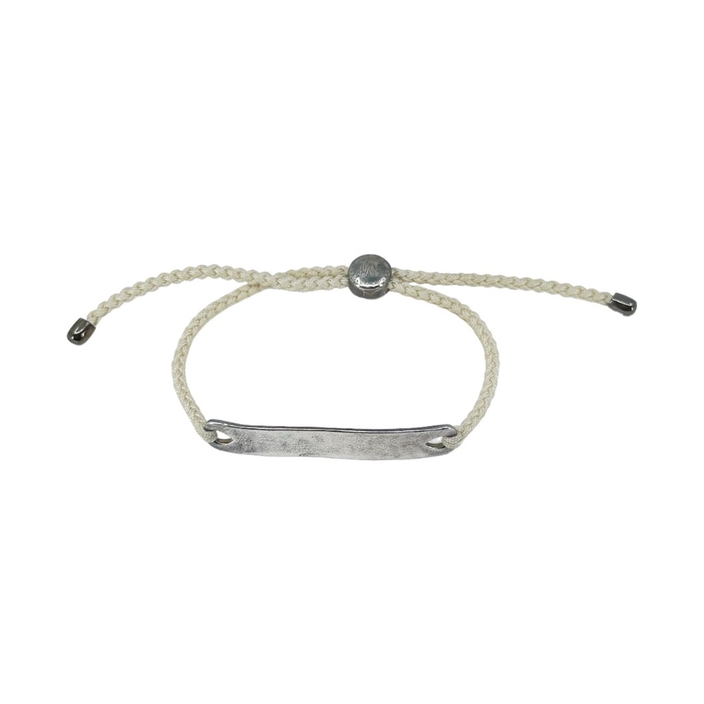 Monica Vinader sterling silver white cord My Faith adjustable bracelet - GM1074